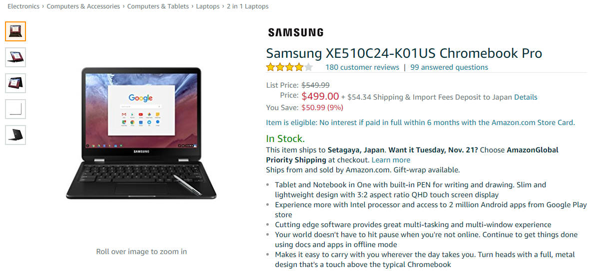 Amazon.com: Samsung XE510C24-K01US Chromebook Pro: Computers & Accessories