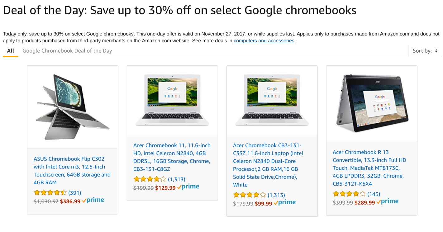 Deal of the Day: Save up to 30% off on select Google chromebooks