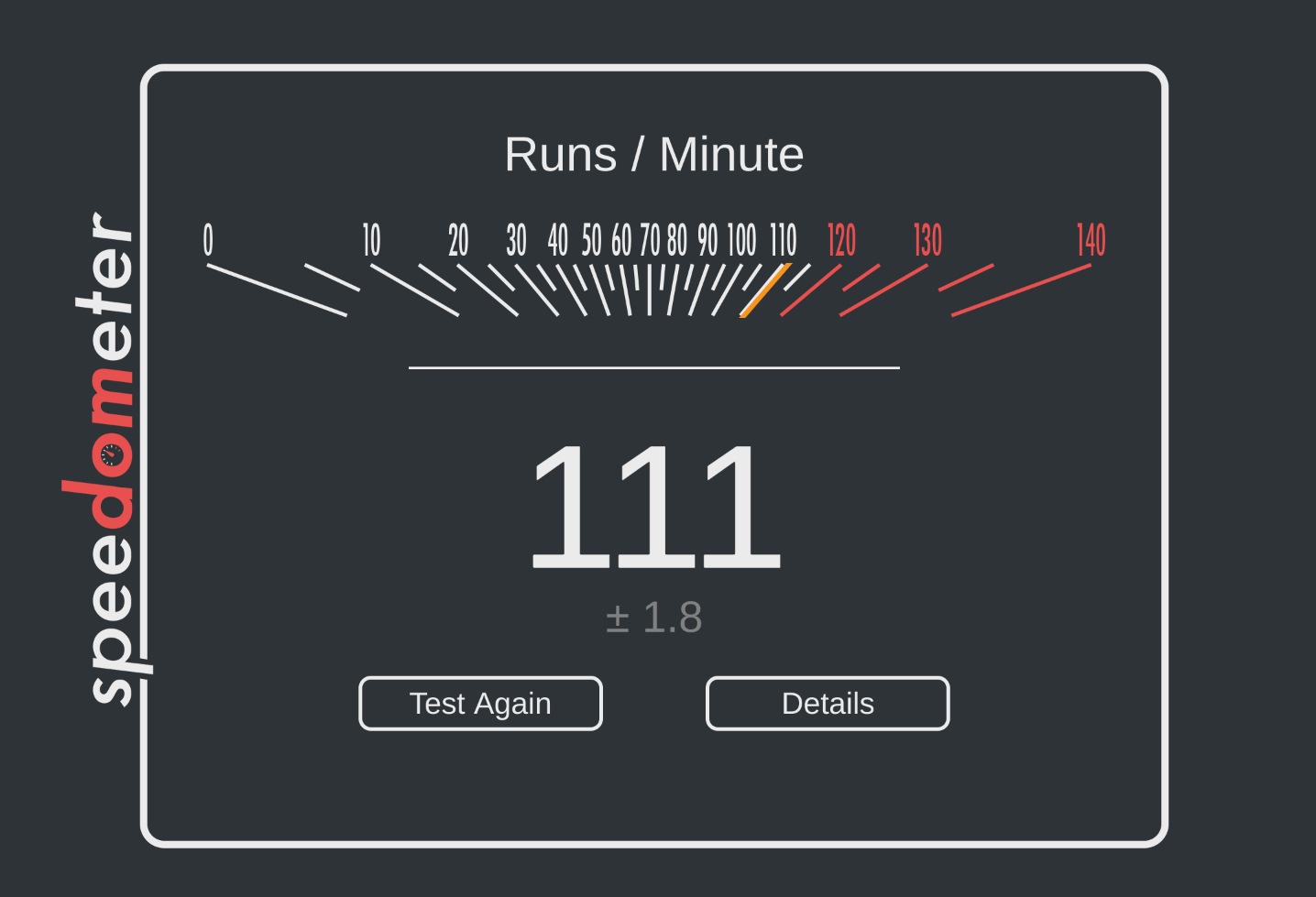 Speedometer 1.0は111。