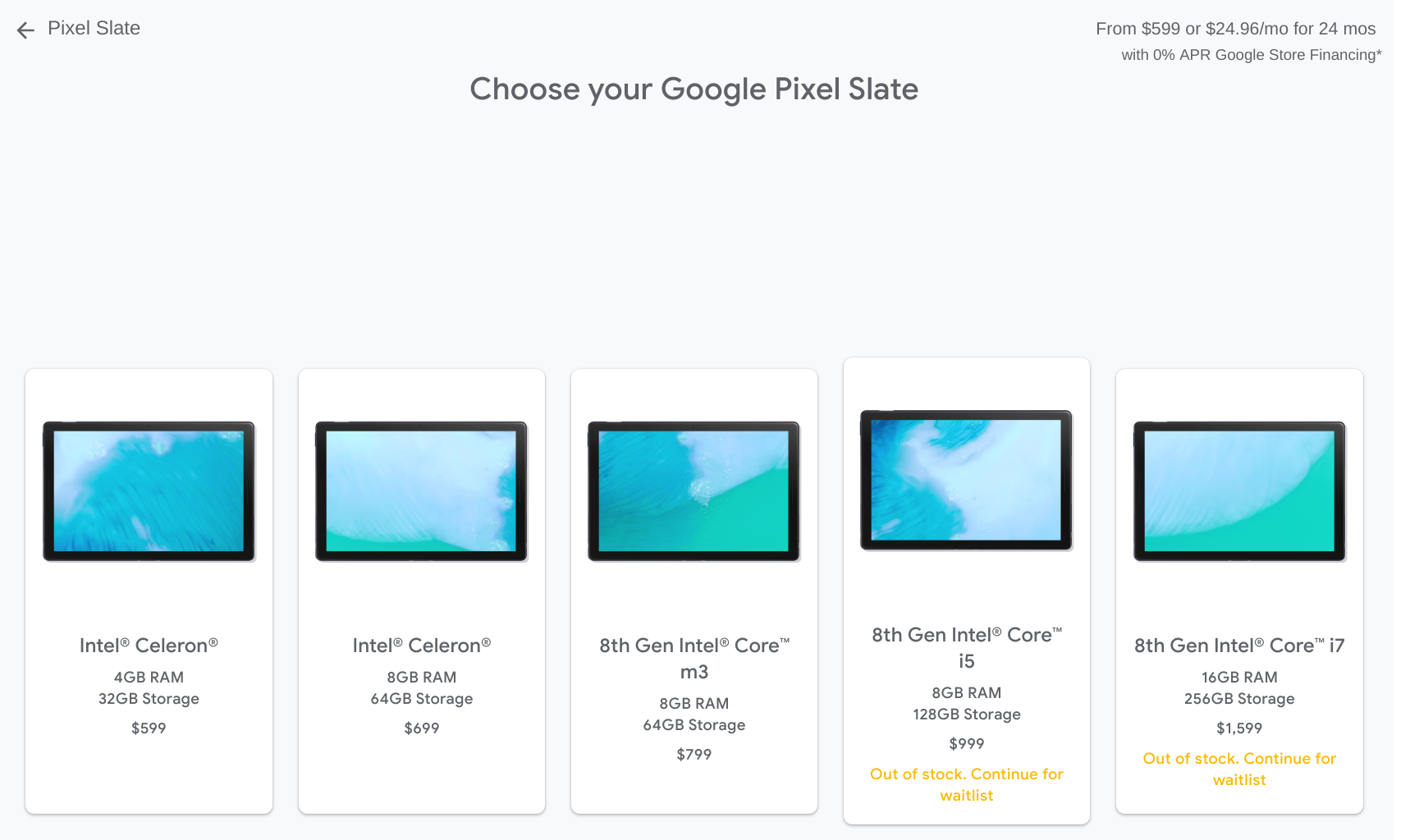 Google Pixel Slate 12.3-Inch 2 in 1 Tablet Intel Core m3, 8GB RAM, 64GB,  Aspect Ratio 3:2