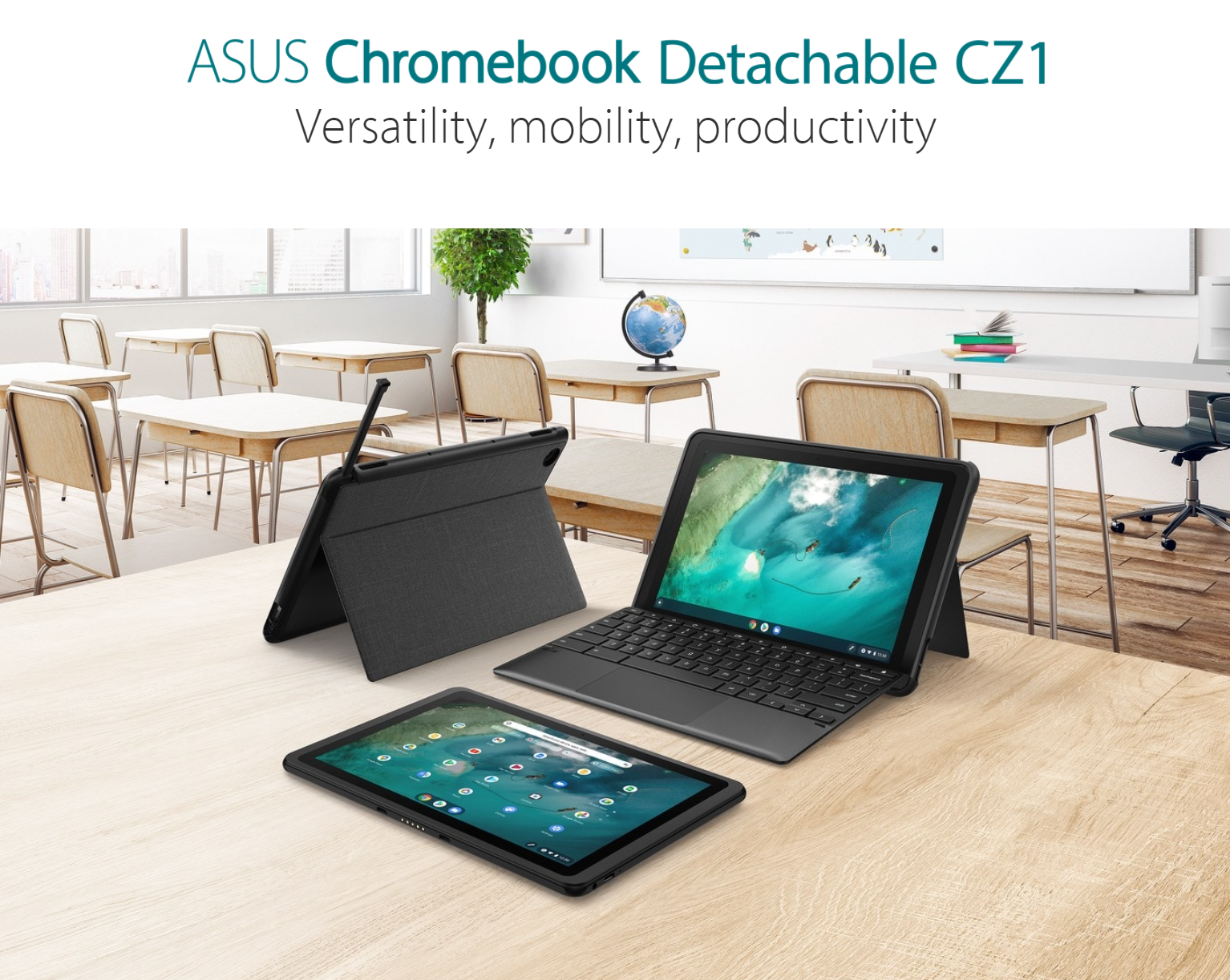 かぶ] 10.5インチ高耐久2-in-1モデル、ASUS Chromebook Detachable CZ1 