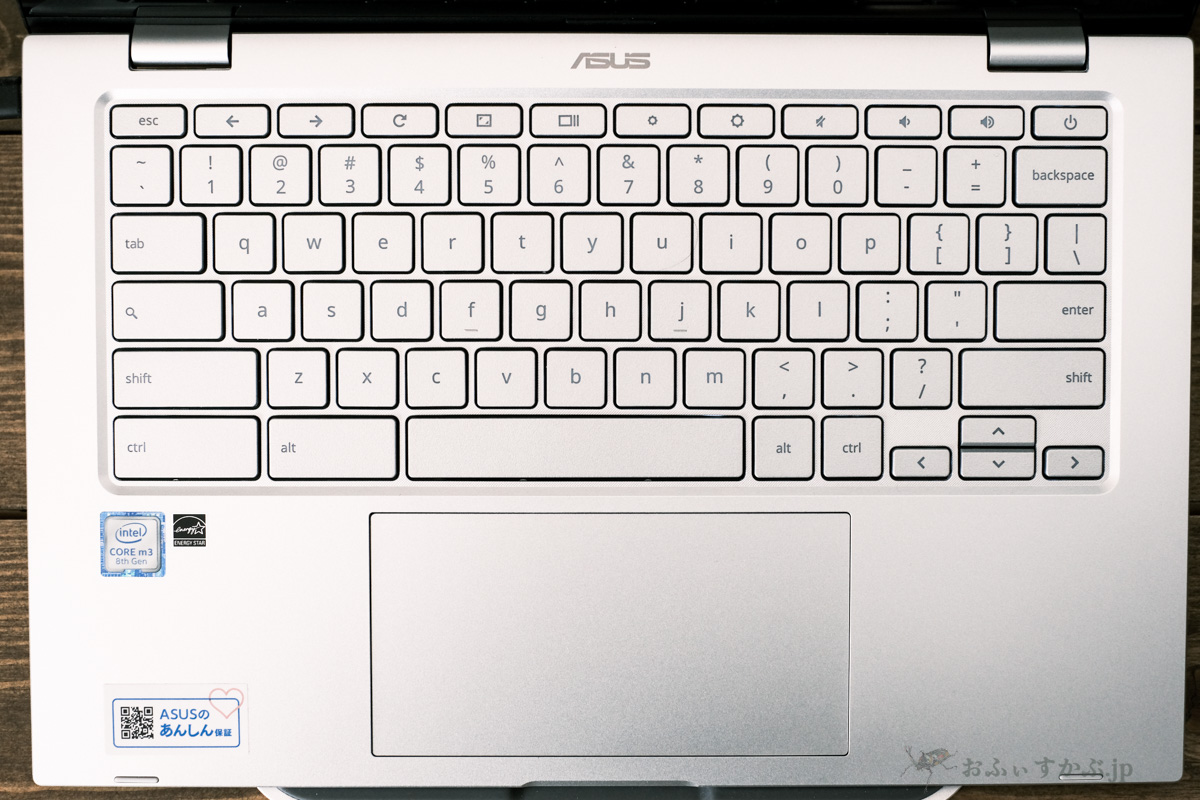 かぶ] ASUS Chromebook C425TAなどの英語キーボードモデルで「印字と 